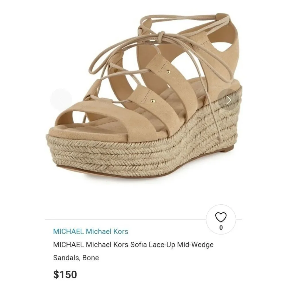 MICHAEL KORS Sofia Lace-Up Mid-Wedge Sandals